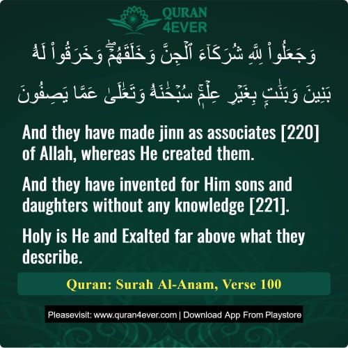 Quran Surah 6 Verse 100