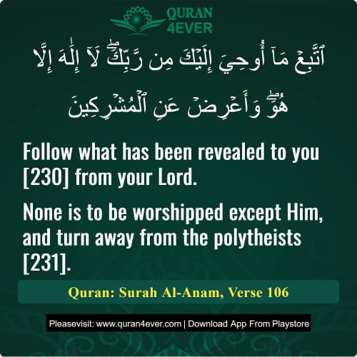 Quran Surah 6 Verse 106