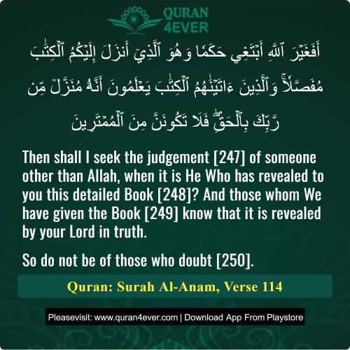 Quran Surah 6 Verse 114