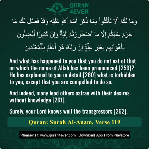 Quran Surah 6 Verse 119