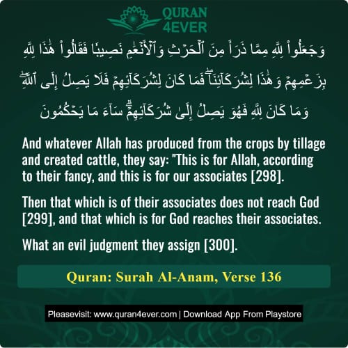 Quran Surah 6 Verse 136