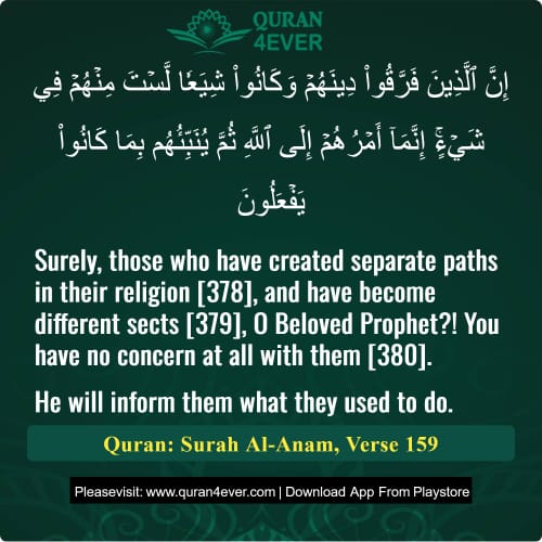 Quran Surah 6 Verse 159