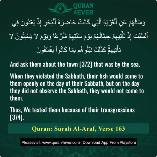 Quran Surah 7 Verse 163