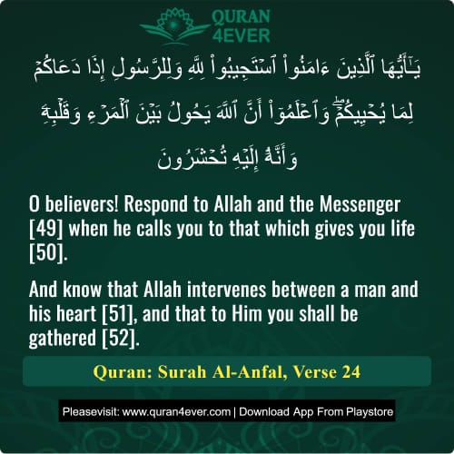 Quran Surah 8 Verse 24 Quran Surah 8 Verse 24