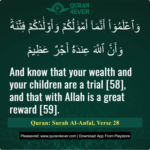 Quran Surah 8 Verse 28