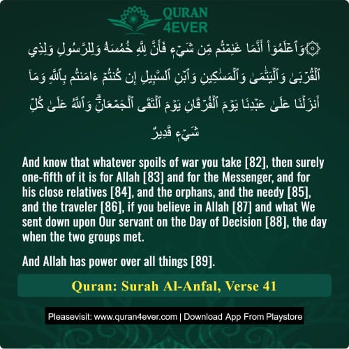 Quran Surah 8 Verse 41