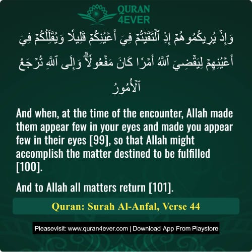 Quran Surah 8 Verse 44