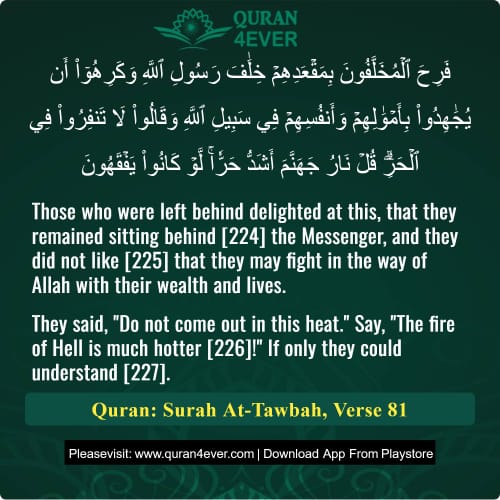 Quran Surah 9 Verse 81