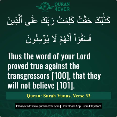 Quran Surah 10 Verse 33