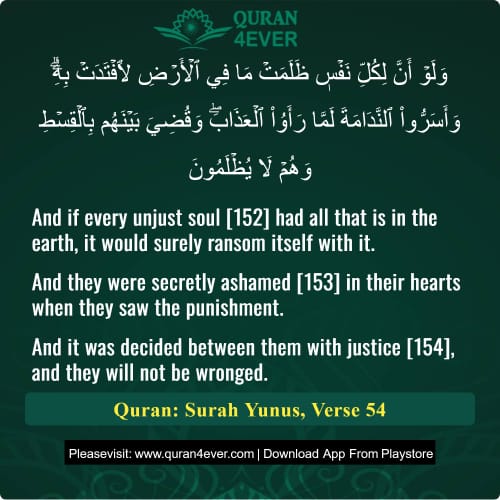 Quran Surah 10 Verse 54