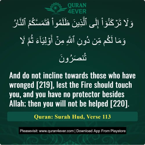 Quran Surah 11 Verse 113