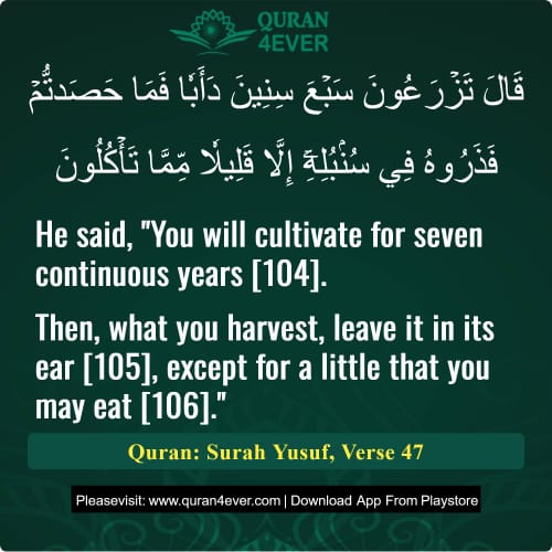 Quran Surah 12 Verse 47