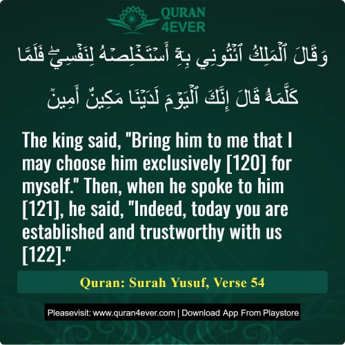 Quran Surah 12 Verse 54