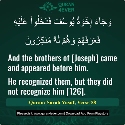 Quran Surah 12 Verse 58