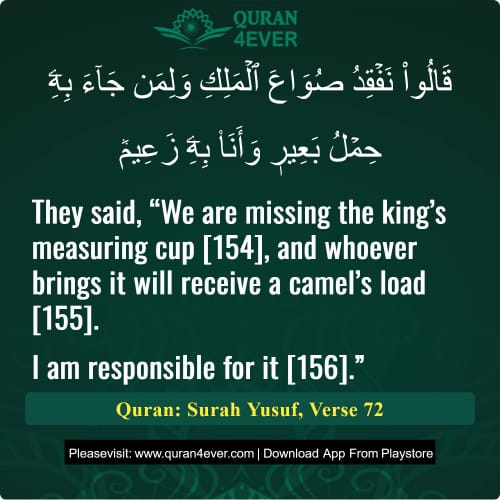 Quran Surah 12 Verse 72