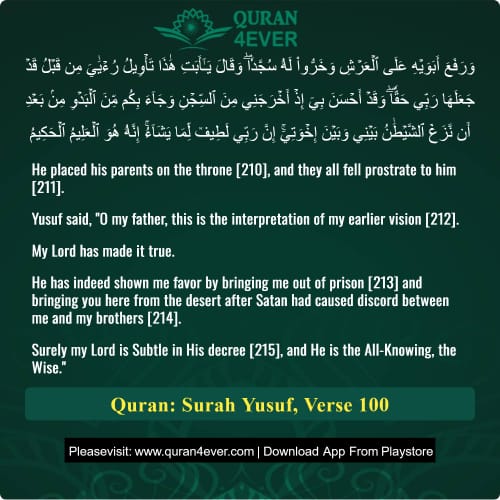 Quran Surah 12 Verse 100