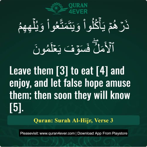 Quran Surah 15 Verse 3