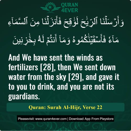 Quran Surah 15 Verse 22