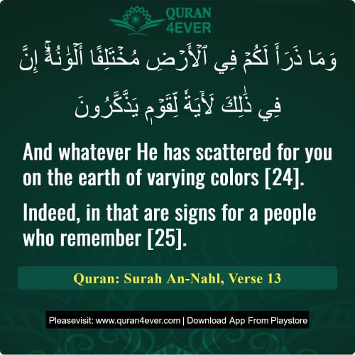 Quran Surah 16 Verse 13
