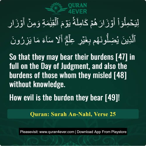 Quran Surah 16 Verse 25