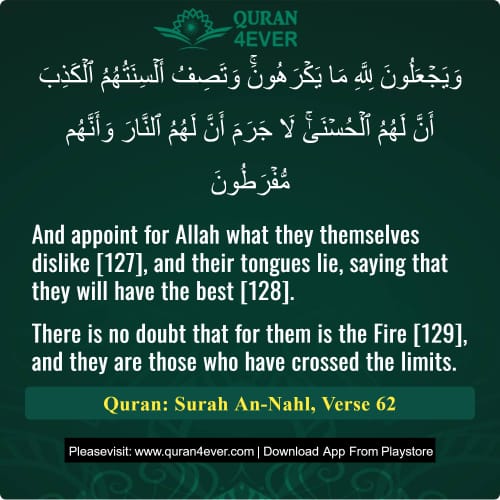 Quran Surah 16 Verse 62