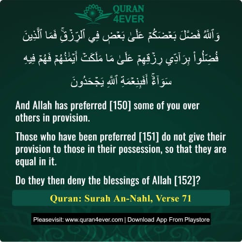 Quran Surah 16 Verse 71