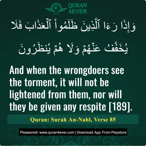 Quran Surah 16 Verse 85