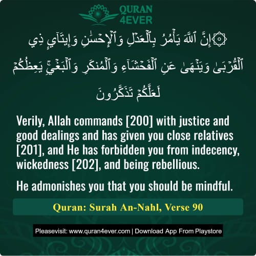Quran Surah 16 Verse 90