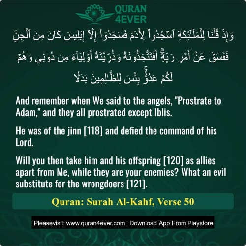Quran Surah 18 Verse 50