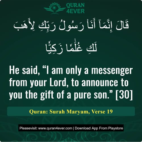Quran Surah 19 Verse 19 Quran Surah 19 Verse 19
