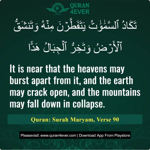 Quran Surah 19 Verse 90