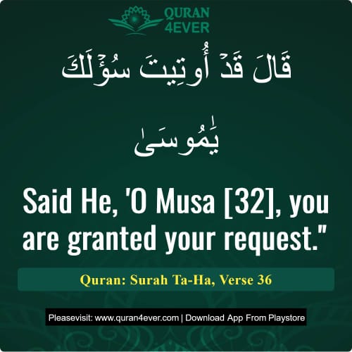 Quran Surah 20 Verse 36