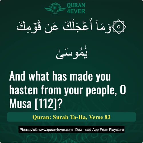 Quran Surah 20 Verse 83