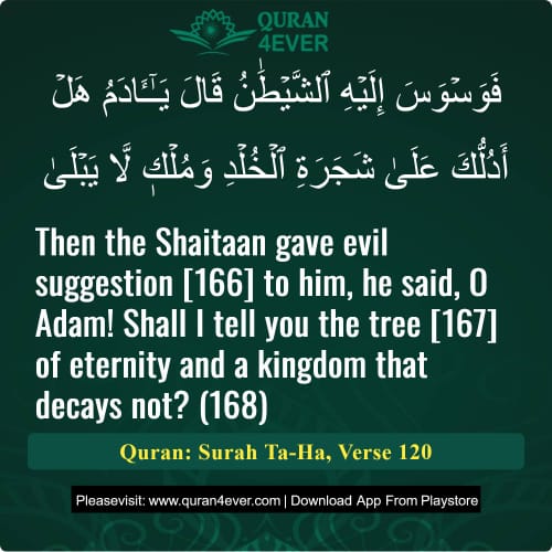 Quran Surah 20 Verse 120