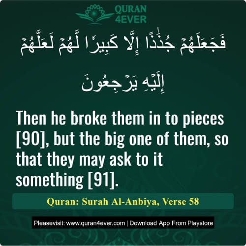 Quran Surah 21 Verse 58