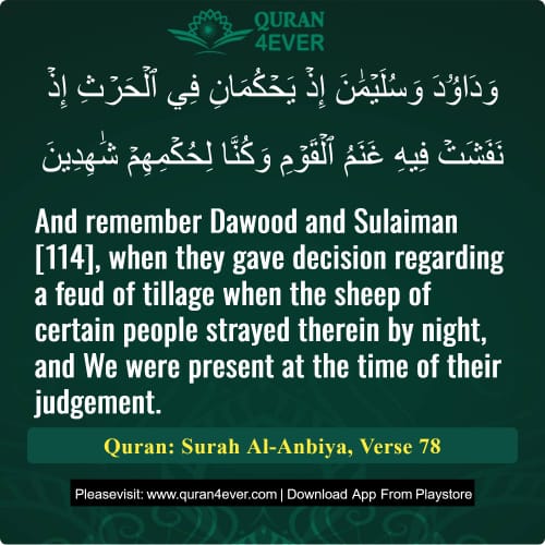 Quran Surah 21 Verse 78