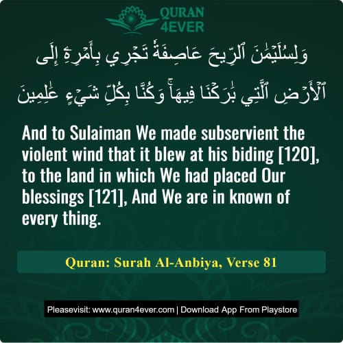 Quran Surah 21 Verse 81