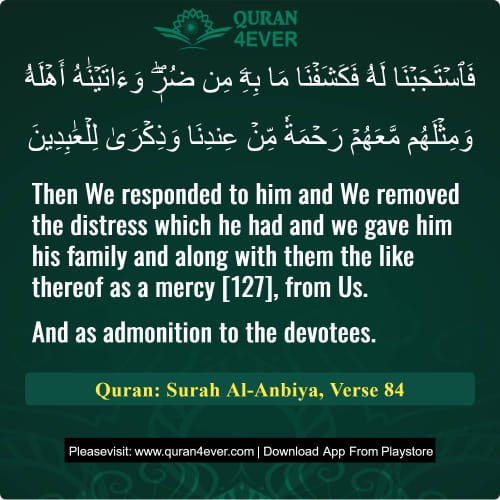 Quran Surah 21 Verse 84