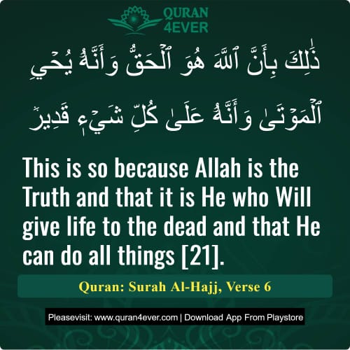 Quran Surah 22 Verse 6