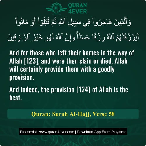 Quran Surah 22 Verse 58