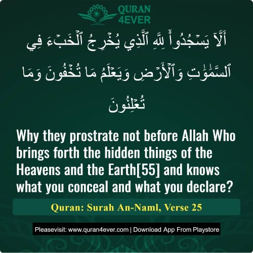 Quran Surah 27 Verse 25