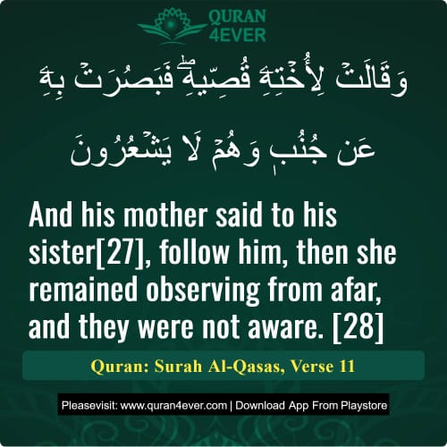 Quran Surah 28 Verse 11