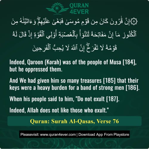 Quran Surah 28 Verse 76