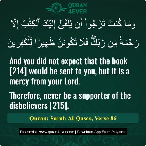 Quran Surah 28 Verse 86