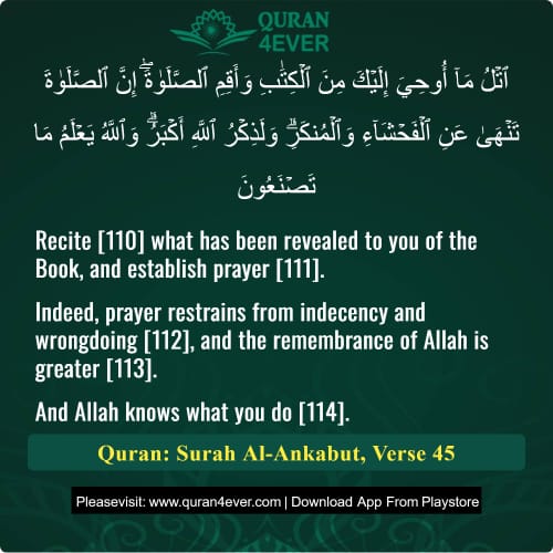 Quran Surah 29 Verse 45