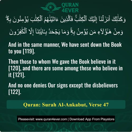 Quran Surah 29 Verse 47
