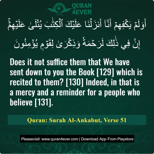 Quran Surah 29 Verse 51