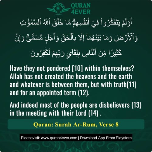 Quran Surah 30 Verse 8