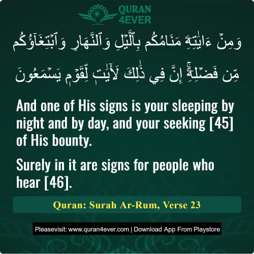 Quran Surah 30 Verse 23