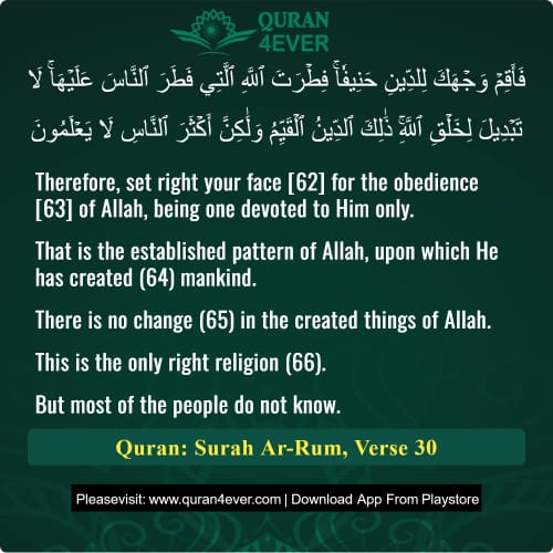 Quran Surah 30 Verse 30